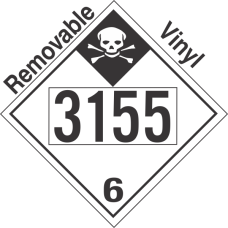 Inhalation Hazard Class 6.1 UN3155 Removable Vinyl DOT Placard