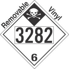 Inhalation Hazard Class 6.1 UN3282 Removable Vinyl DOT Placard