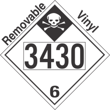 Inhalation Hazard Class 6.1 UN3430 Removable Vinyl DOT Placard