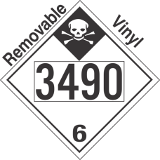 Inhalation Hazard Class 6.1 UN3490 Removable Vinyl DOT Placard