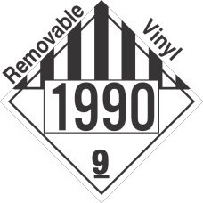 Miscellaneous Dangerous Goods Class 9 UN1990 Removable Vinyl DOT Placard