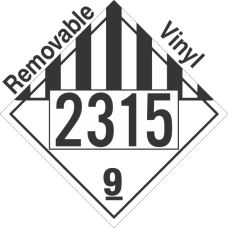 Miscellaneous Dangerous Goods Class 9 UN2315 Removable Vinyl DOT Placard