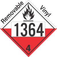 Spontaneously Combustible Class 4.2 UN1364 Removable Vinyl DOT Placard