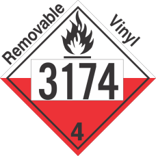 Spontaneously Combustible Class 4.2 UN3174 Removable Vinyl DOT Placard