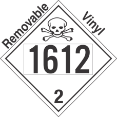 Toxic Gas Class 2.3 UN1612 Removable Vinyl DOT Placard