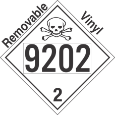 Toxic Gas Class 2.3 UN9202 Removable Vinyl DOT Placard