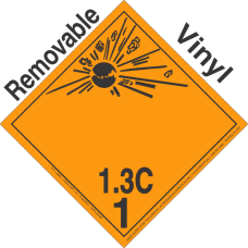 Explosive Class 1.3C Wordless Removable Vinyl DOT Placard