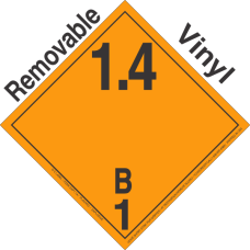 Explosive Class 1.4B Wordless Removable Vinyl DOT Placard