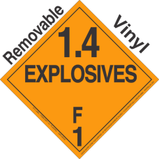 Explosive Class 1.4F Removable Vinyl DOT Placard