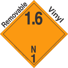 Explosive Class 1.6N Wordless Removable Vinyl DOT Placard