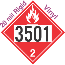 Flammable Gas Class 2.1 UN3501 20mil Rigid Vinyl DOT Placard