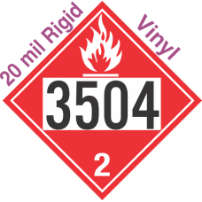 Flammable Gas Class 2.1 UN3504 20mil Rigid Vinyl DOT Placard