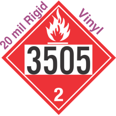 Flammable Gas Class 2.1 UN3505 20mil Rigid Vinyl DOT Placard