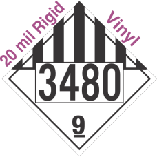 Miscellaneous Dangerous Goods Class 9 UN3480 20mil Rigid Vinyl DOT Placard