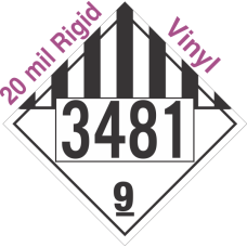Miscellaneous Dangerous Goods Class 9 UN3481 20mil Rigid Vinyl DOT Placard