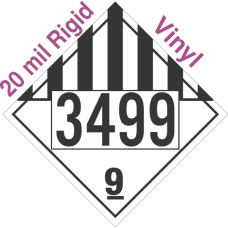 Miscellaneous Dangerous Goods Class 9 UN3499 20mil Rigid Vinyl DOT Placard