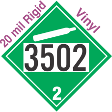 Non-Flammable Gas Class 2.2 UN3502 20mil Rigid Vinyl DOT Placard