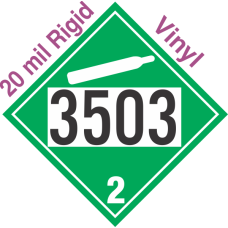 Non-Flammable Gas Class 2.2 UN3503 20mil Rigid Vinyl DOT Placard