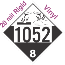 Corrosive Class 8 UN1052 20mil Rigid Vinyl DOT Placard