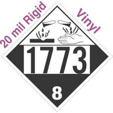 Corrosive Class 8 UN1773 20mil Rigid Vinyl DOT Placard