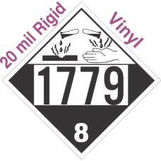 Corrosive Class 8 UN1779 20mil Rigid Vinyl DOT Placard
