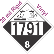 Corrosive Class 8 UN1791 20mil Rigid Vinyl DOT Placard