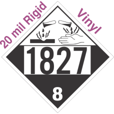Corrosive Class 8 UN1827 20mil Rigid Vinyl DOT Placard