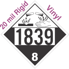 Corrosive Class 8 UN1839 20mil Rigid Vinyl DOT Placard