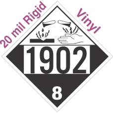 Corrosive Class 8 UN1902 20mil Rigid Vinyl DOT Placard