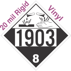 Corrosive Class 8 UN1903 20mil Rigid Vinyl DOT Placard