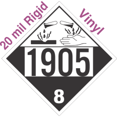 Corrosive Class 8 UN1905 20mil Rigid Vinyl DOT Placard