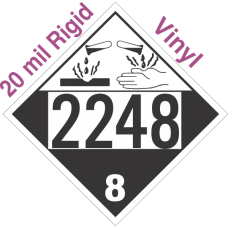 Corrosive Class 8 UN2248 20mil Rigid Vinyl DOT Placard