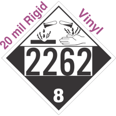 Corrosive Class 8 UN2262 20mil Rigid Vinyl DOT Placard