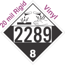 Corrosive Class 8 UN2289 20mil Rigid Vinyl DOT Placard