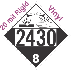 Corrosive Class 8 UN2430 20mil Rigid Vinyl DOT Placard