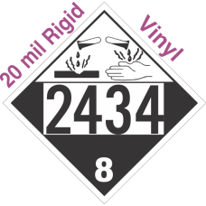 Corrosive Class 8 UN2434 20mil Rigid Vinyl DOT Placard