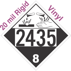 Corrosive Class 8 UN2435 20mil Rigid Vinyl DOT Placard
