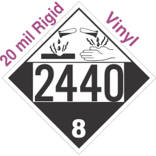 Corrosive Class 8 UN2440 20mil Rigid Vinyl DOT Placard