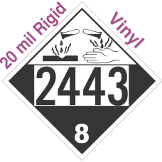 Corrosive Class 8 UN2443 20mil Rigid Vinyl DOT Placard