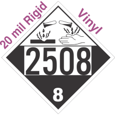 Corrosive Class 8 UN2508 20mil Rigid Vinyl DOT Placard