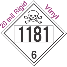 Poison Toxic Class 6.1 UN1181 20mil Rigid Vinyl DOT Placard