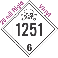 Poison Toxic Class 6.1 UN1251 20mil Rigid Vinyl DOT Placard