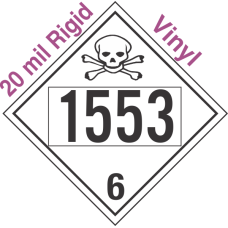 Poison Toxic Class 6.1 UN1553 20mil Rigid Vinyl DOT Placard