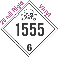 Poison Toxic Class 6.1 UN1555 20mil Rigid Vinyl DOT Placard
