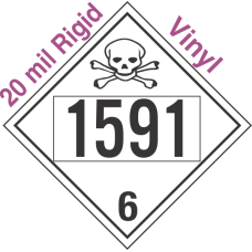 Poison Toxic Class 6.1 UN1591 20mil Rigid Vinyl DOT Placard