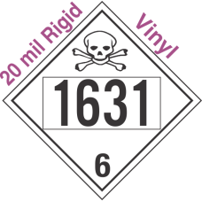 Poison Toxic Class 6.1 UN1631 20mil Rigid Vinyl DOT Placard