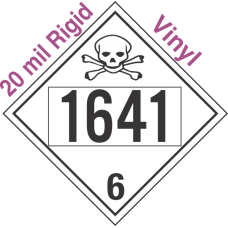Poison Toxic Class 6.1 UN1641 20mil Rigid Vinyl DOT Placard