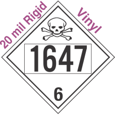 Poison Toxic Class 6.1 UN1647 20mil Rigid Vinyl DOT Placard