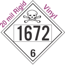 Poison Toxic Class 6.1 UN1672 20mil Rigid Vinyl DOT Placard
