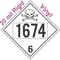 Poison Toxic Class 6.1 UN1674 20mil Rigid Vinyl DOT Placard